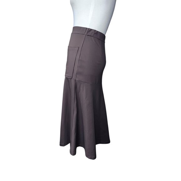 Halara High Waisted Midi Casual Work Cargo Skirt Sz XS Brown Stretch - Picture 9 of 13